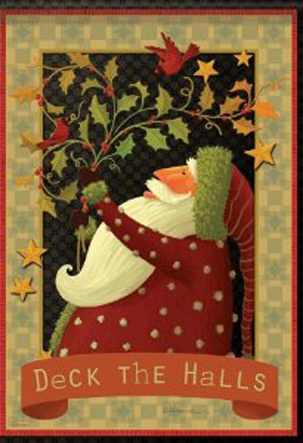 Deck the Hall Santa House Flag - 2 Sided