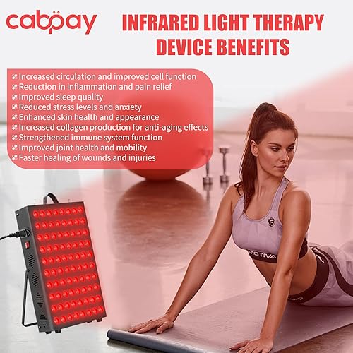 Miniatura 2 de Dispositivo de terapia de luz infrarroja para el cuerpo, 80 paneles de terapia de luz roja LED 2-en-1 bombillas de chip 660 y longitudes de onda