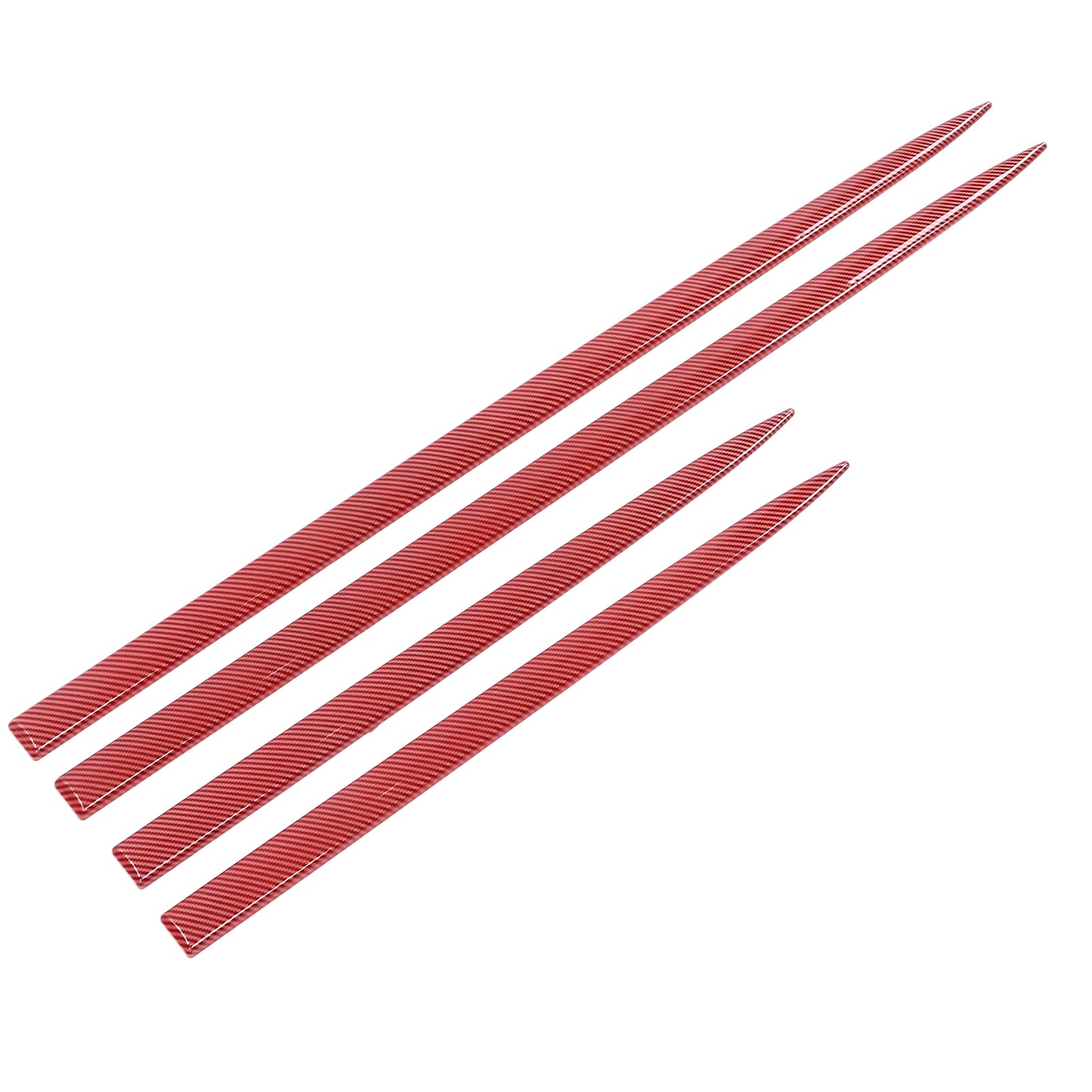Ejoyous Embellecedor Lateral del Cuerpo Estilo de Fibra de Carbono Rojo Moldura Lateral del Cuerpo ABS 4 Piezas Protección Universal Autoadhesiva Impermeable para Puerta de Automóvil para Sedanes SUV