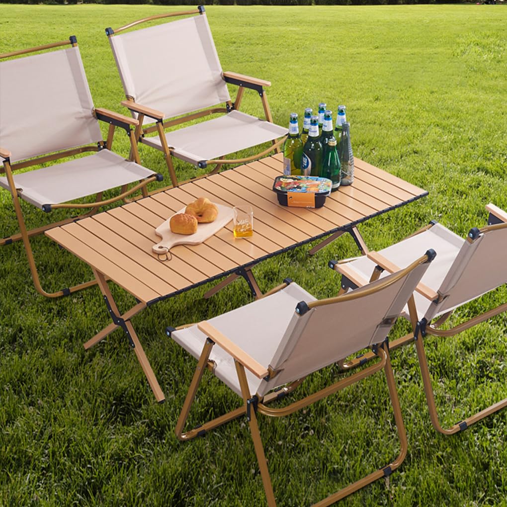 Camping Klappstuhl aus leichtem und langlebigem Kohlenstoffstahl, der sich von anderen Stühlen abhebt. Campingstühle für Erwachsene, cremefarben, Große Größe