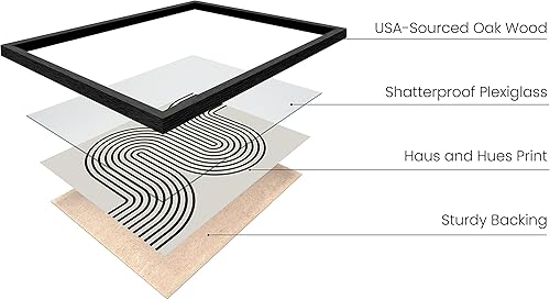 Miniatura 2 de HAUS AND HUES Arte de pared estético de pintura abstracta negra, juego de 6, arte abstracto moderno para pared, negro y gris, arte abstracto de una