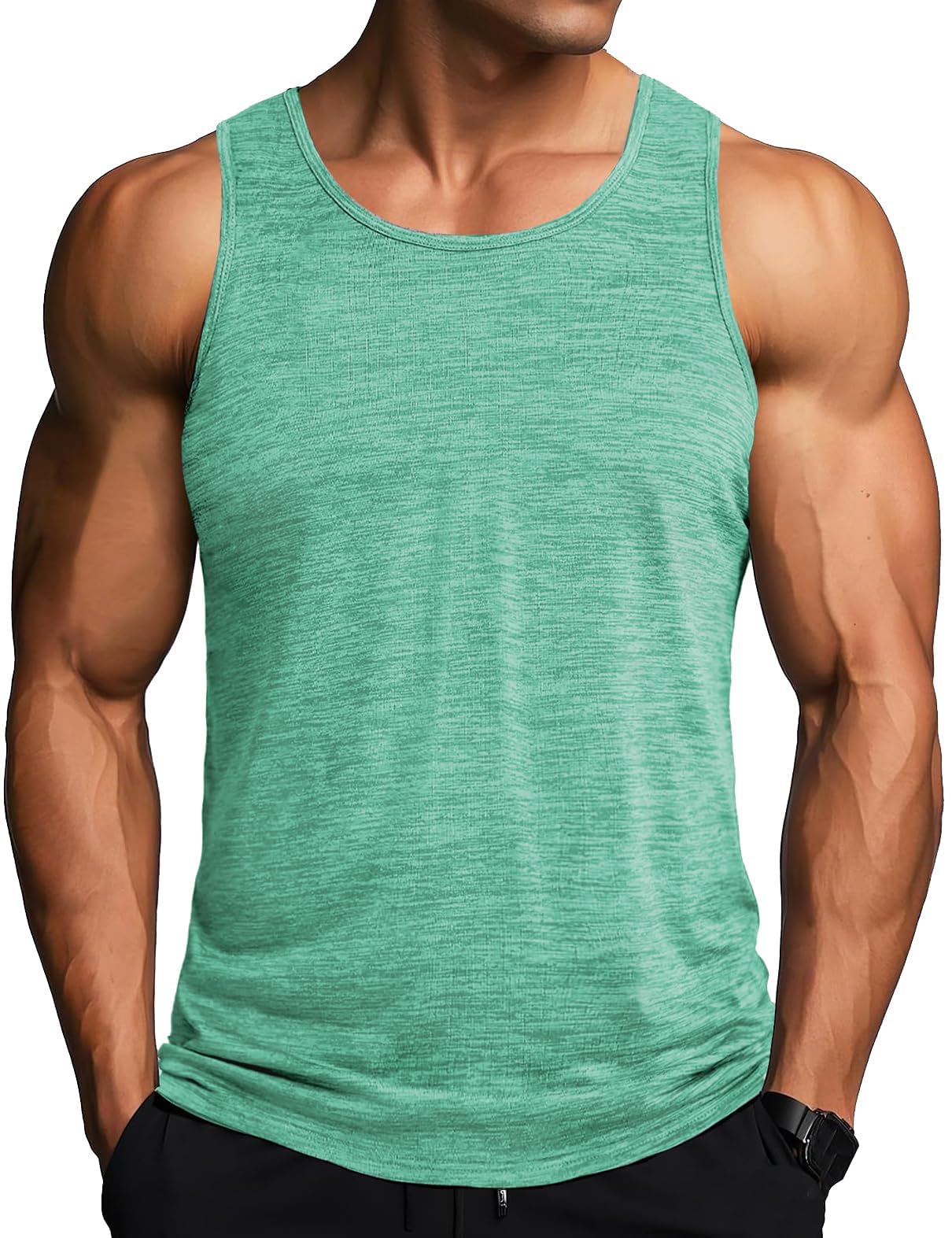MAGCOMSEN Herren Tank Tops Leicht Achselshirt Ärmellos Quick Dry Sport T-Shirt Laufen Fitness Tankshirts Sommer Outdoor Funktionsshirt