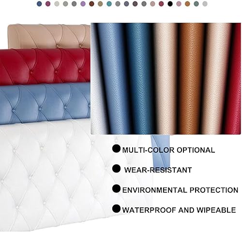 Miniatura 4 de ZZYY Cabecera tapizada de piel sintética suave con botones para cama de tamaño dobleQueenKing, funda suave de soporte con cabecera, gris, Queen59