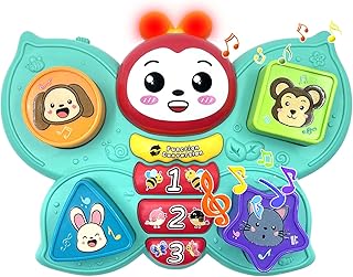 VARANO Baby Musical Learning Toy, Interactive Baby Toy with Lights, Melodies, Shape Sorter and Early Development Activity for Baby and Toddler Ages 6-36 Months (Shape Sorting Butterfly)
