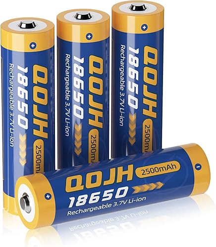 Miniatura 1 de Paquete de 4 baterías recargables 18650 con botón superior de 3.7 voltios, batería de litio para faros, linternas, timbres de puerta, automóviles a
