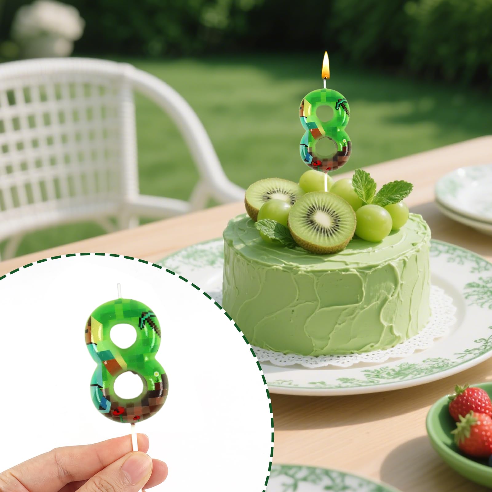 Candeline Compleanno Numeri, Candela di Compleanno Dinamite a Tema TNT per Decorazioni per Torte di Compleanno (Numero 5