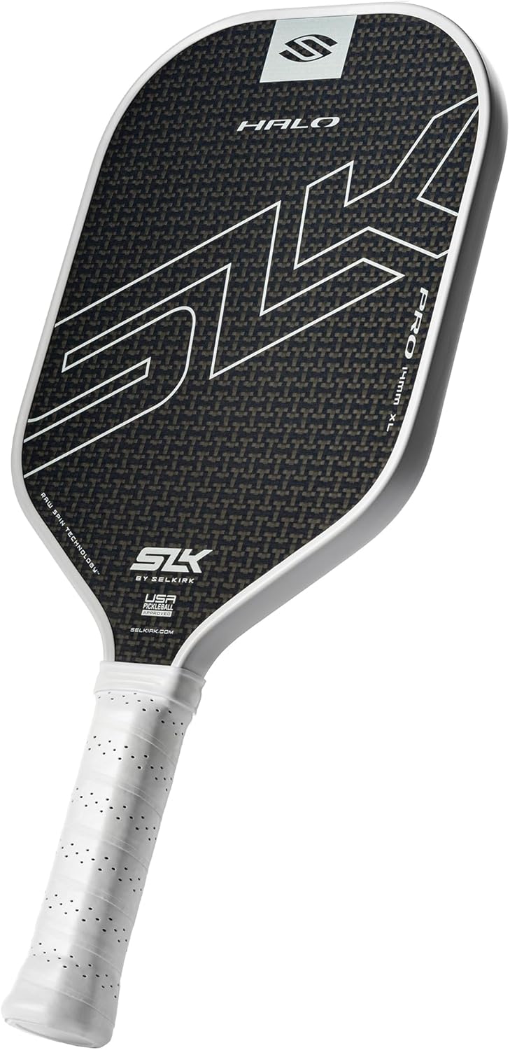 Selkirk Sport SLK Halo Raw Carbon Fiber Pickleball Paddle | Designed in The USA | Choose The T700 Raw Carbon Fiber Power, 18k Ultraweave Control, or Aramid Fiber Linkweave Thermoformed Pro