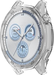 Dado Full Case Cover Protector Compatible with Huawei Watch GT5 46mm, TPU Full Screen Protector Case Frame (Clear)