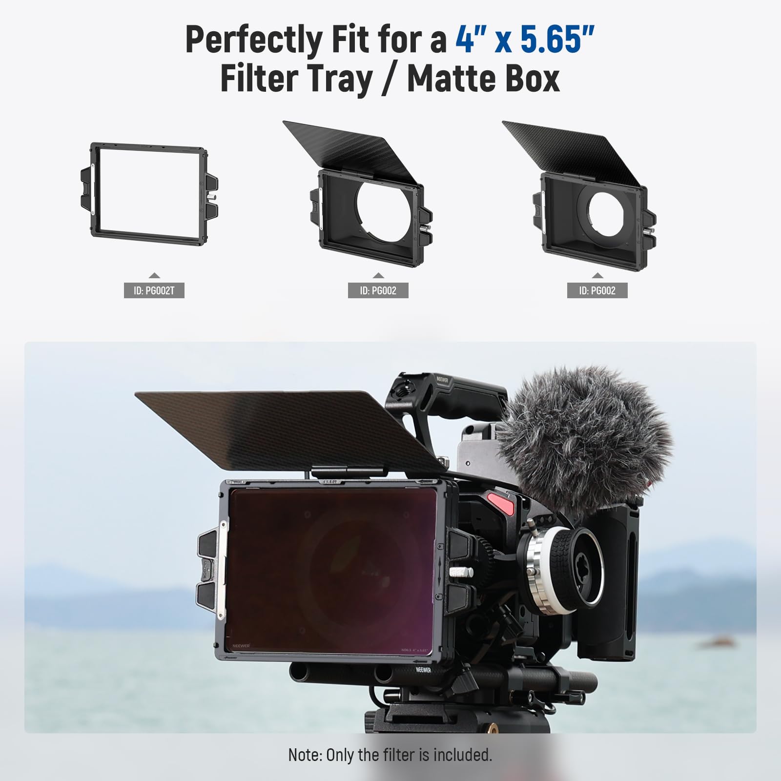 NEEWER Kwadratowy filtr ND ND0,3 (1 stop), 1 x 15,65 cala, dwustronny filtr o neutralnej gęstości 30 Multi Nano do NEEWER Matte Box, kompatybilny z Tilta, kompatybilny z SmallRig