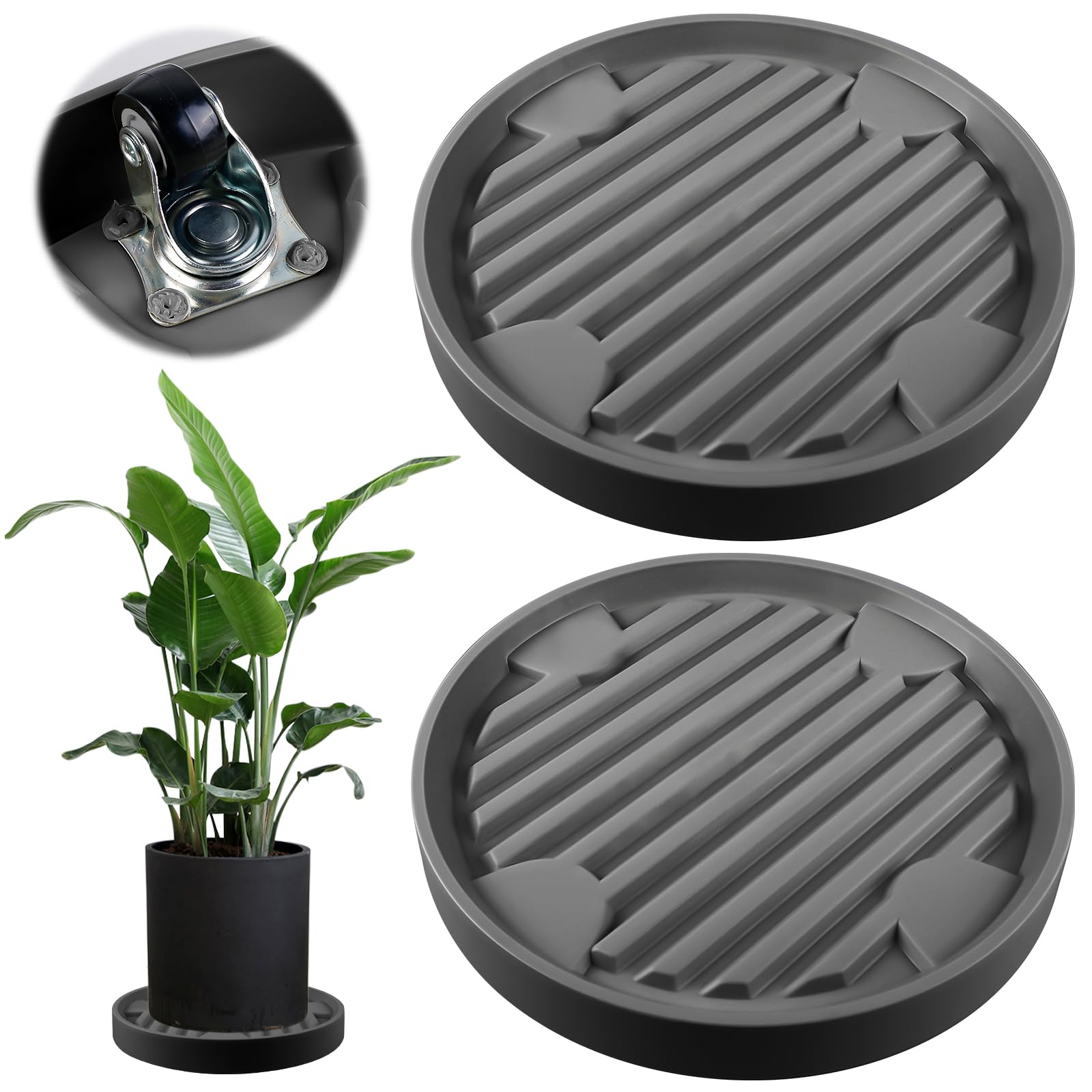 Roulettes pour plantes 31x31 cm support pot de fleur extérieur résistant aux intempéries