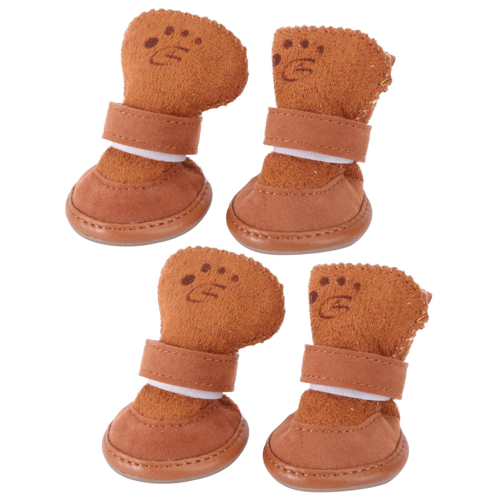 Bottes pour chiens en laine polaire PLAFOPE café pour promenade