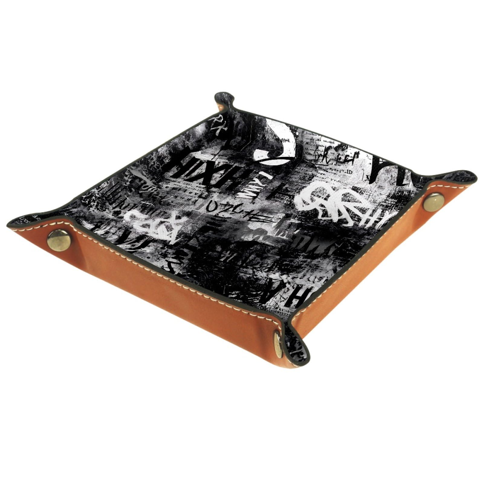 VAPOKF Graffiti Dice Tray, Folding Microfiber Leather Dice Holder for Dungeons and Dragons RPG Dice Gaming D&D and Other Table Games