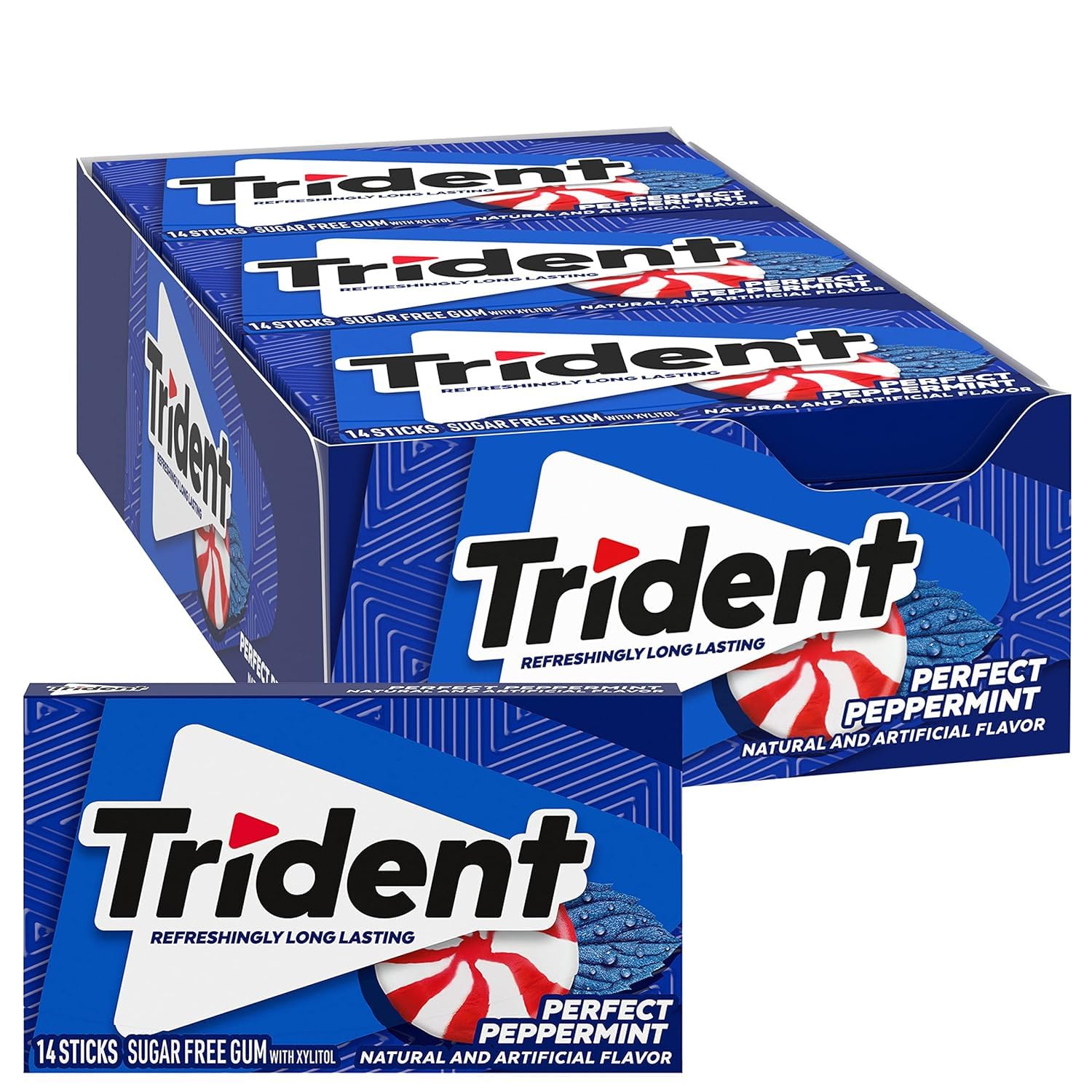 Tridents Perfect Peppermint Sugar Free Gum, 12 Packs of 14 Sticks 26g Each (Imported USA) (B0D96CY5G1) Amazon Price History, Amazon Price Tracker