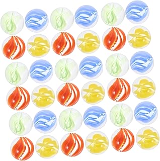Kisangel 100 Piezas Juguetes de mármol de Vidrio Juegos de canicas para Artesanía canicas de Vidrio de Colores decoración de mármoles Redondos Vidrio Ordinario