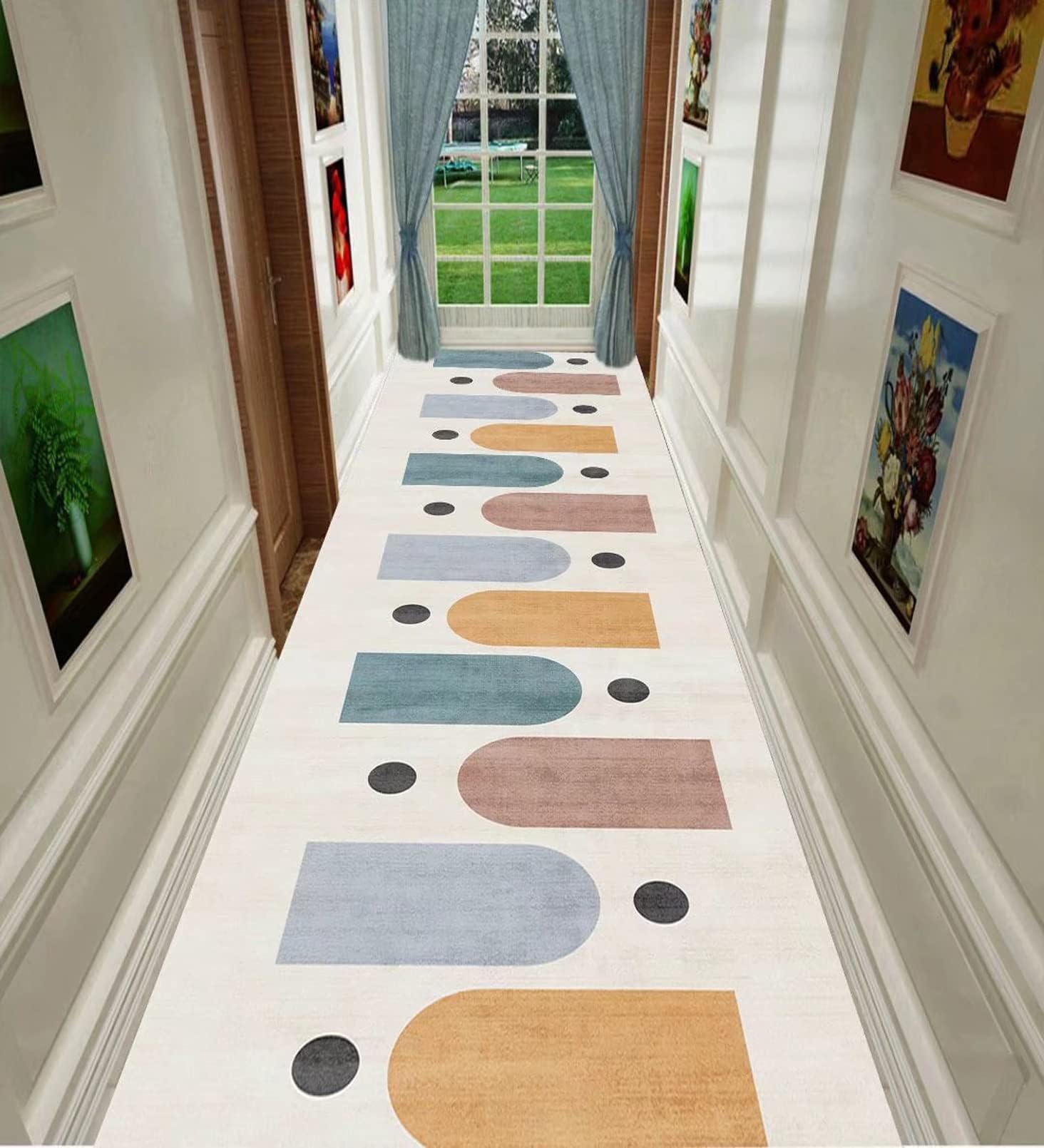 Extra Long Hallway Runner Rug Anti-Slip Corridor Long Carpet Kitchen Hall Stairs Narrow Runner Rug with Non Slip Backing,0.8m x 2m