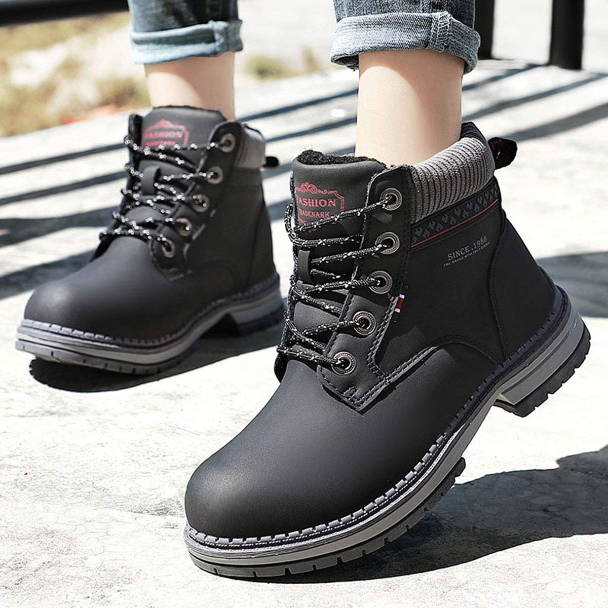 Hombre Mujer Botas de nieve al aire libre Invierno Cálido Forro de piel Botines Botas deportivas Botas de senderismo