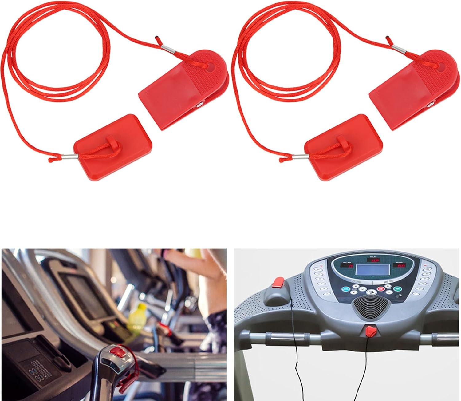Treadmill Safety Key, 2 Pcs Replacement Emergency Stop Switch with Clip for Fitness Running Machine image 5