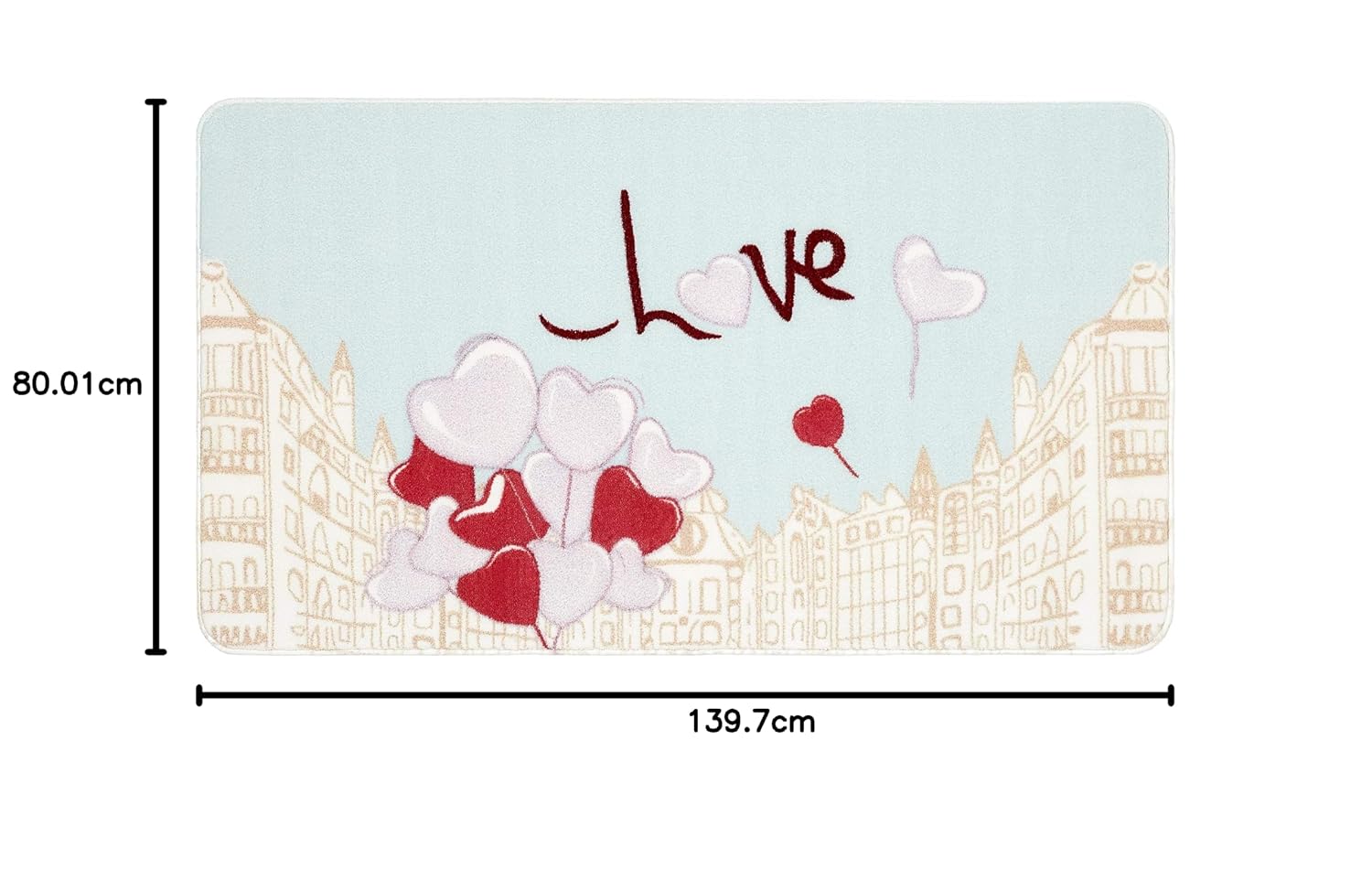 Evolur Home City Love Nursery Rug 55"x31.5" in Multicolor