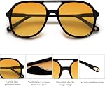 SOJOS Retro Polarized Aviator Lunettes de soleil Femmes Hommes Classique 80s 90s Aviateurs carrés vintage tendance SJ2174