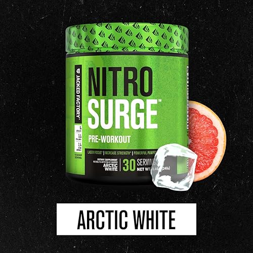 Miniatura 81 de Jacked Factory Suplemento NITROSURGE para antes del entrenamiento, energía sin fin, ganancias instantáneas de fuerza, bombas intensas de óxido