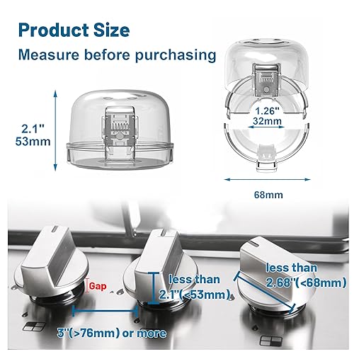Miniatura 5 de Paquete de 5 fundas para pomos de horno para seguridad infantil, fundas de seguridad transparentes para pomos de estufa y cerraduras de estufa de