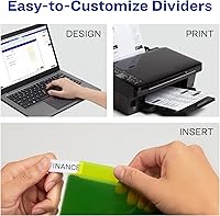 Vista 4 de Separadores Avery de plástico insertables con pestañas, 8 pestañas multicolores, none