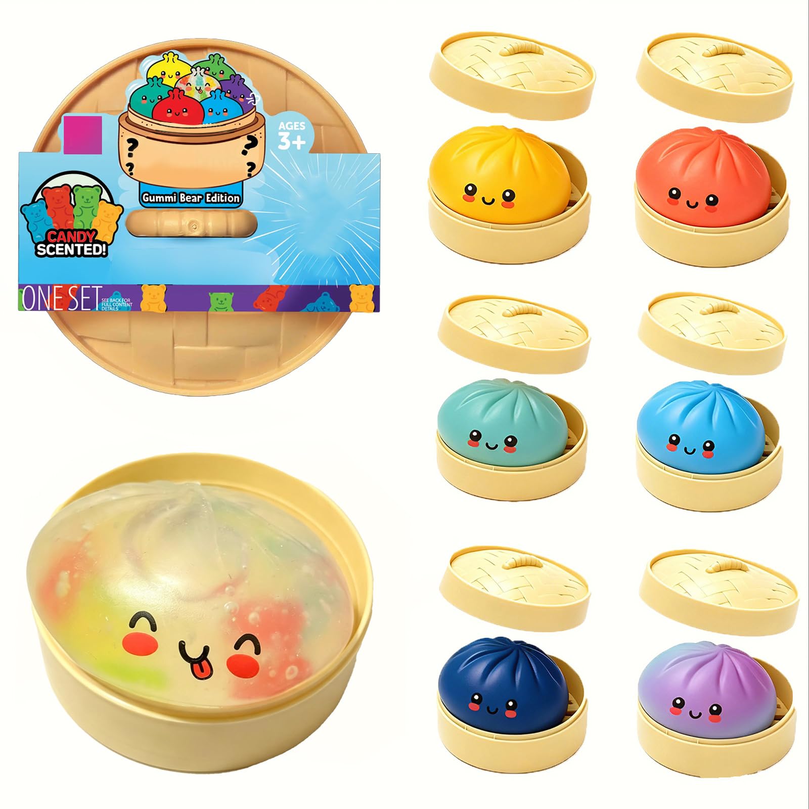 1PC Kawaii Bao Bun Squishy for Adults,Cute Stress Balls Sensory Fidget (D1)
