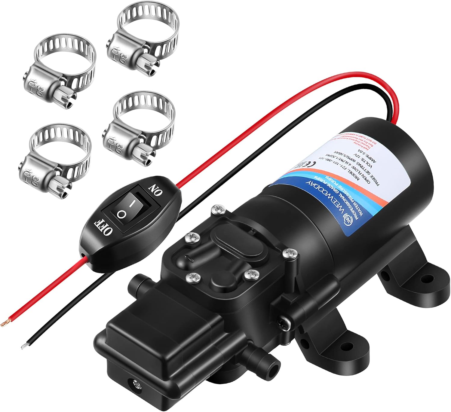 Diaphragm Water Pump 12V with 4 Hose Clamps Water Kuwait Ubuy