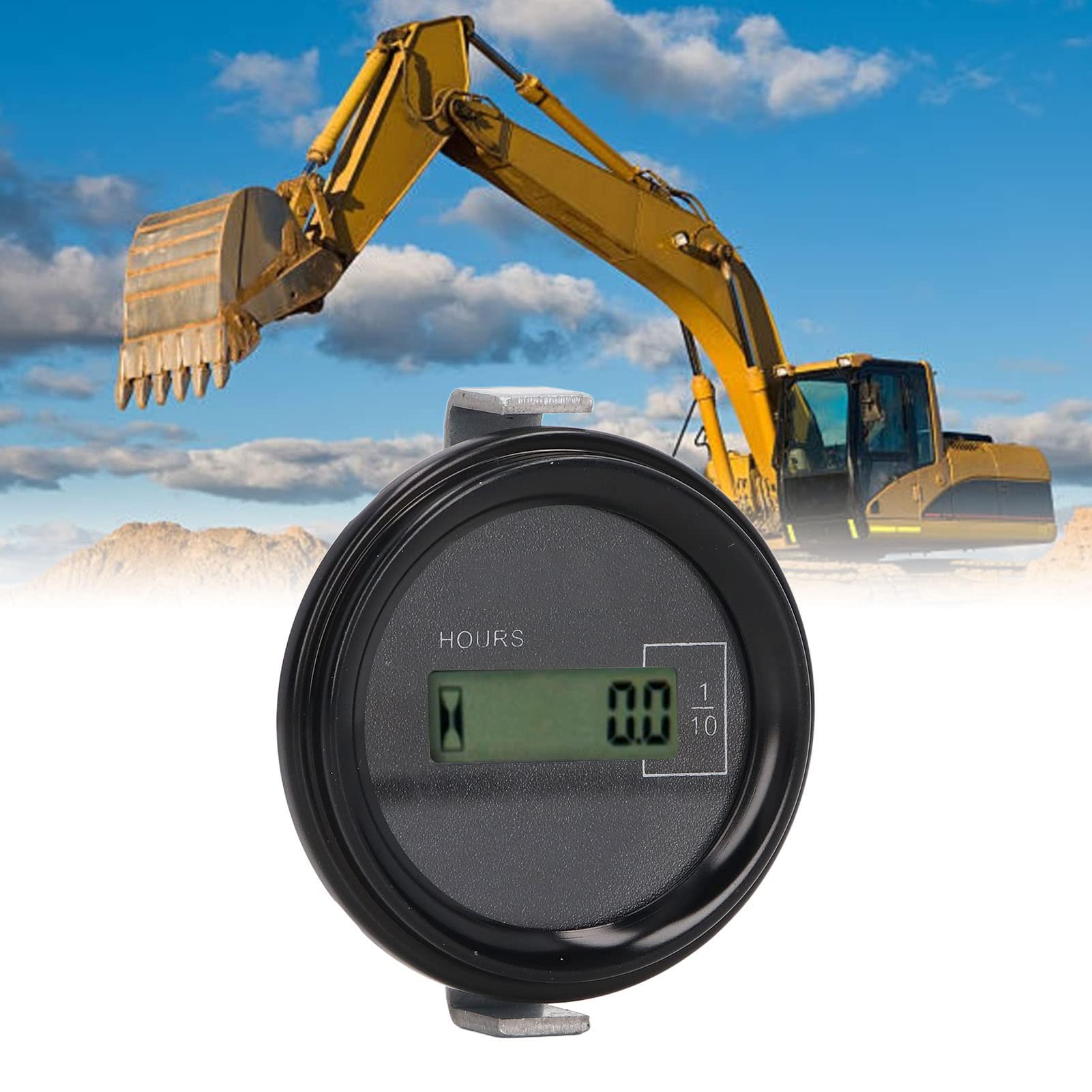 Koparka Timer Licznik Godzin Pilot Cyfrowy Wyświetlacz 12V 36V 0 99999,9H LCD Kompaktowy ABS (Do rundy)