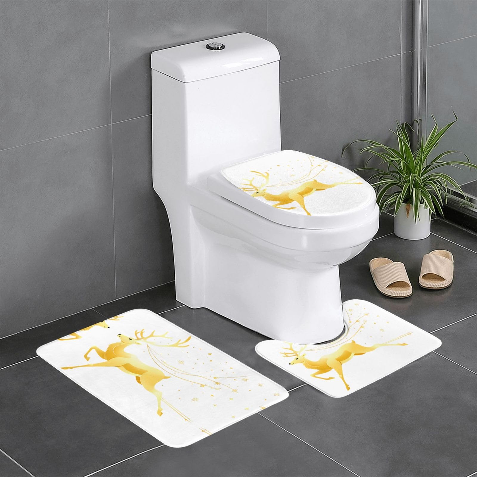Tapis de salle de bain absorbants WHJSSF lot de 3 tapis faciles à nettoyer