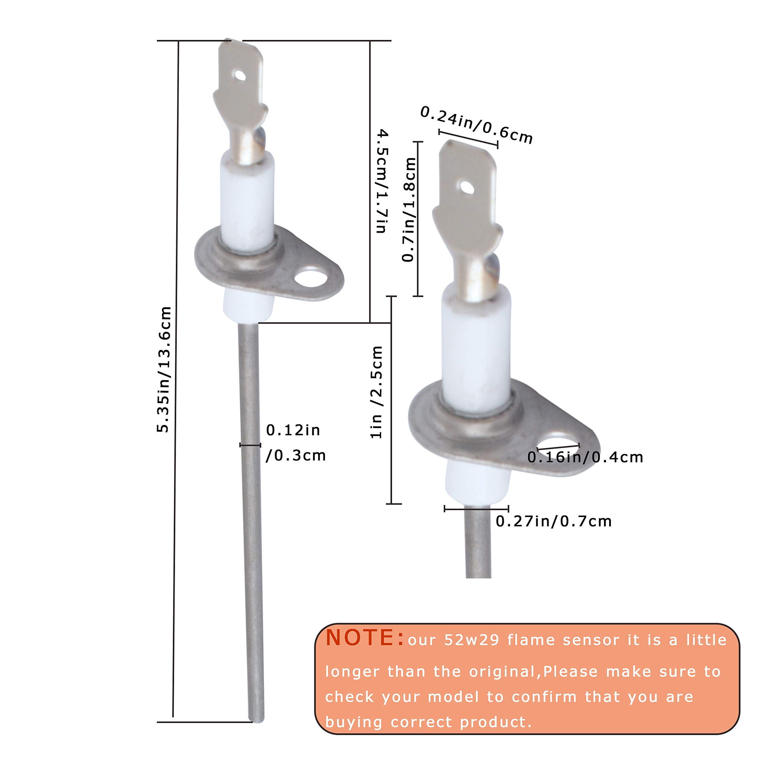 52W29 Furnace Flame Sensor Compatible with Lennox, Armstrong