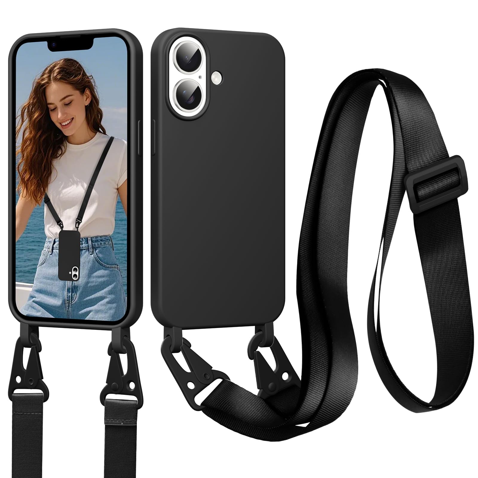 Emlivi Custodia per iPhone 13 Pro Necklace Cover Tracolla