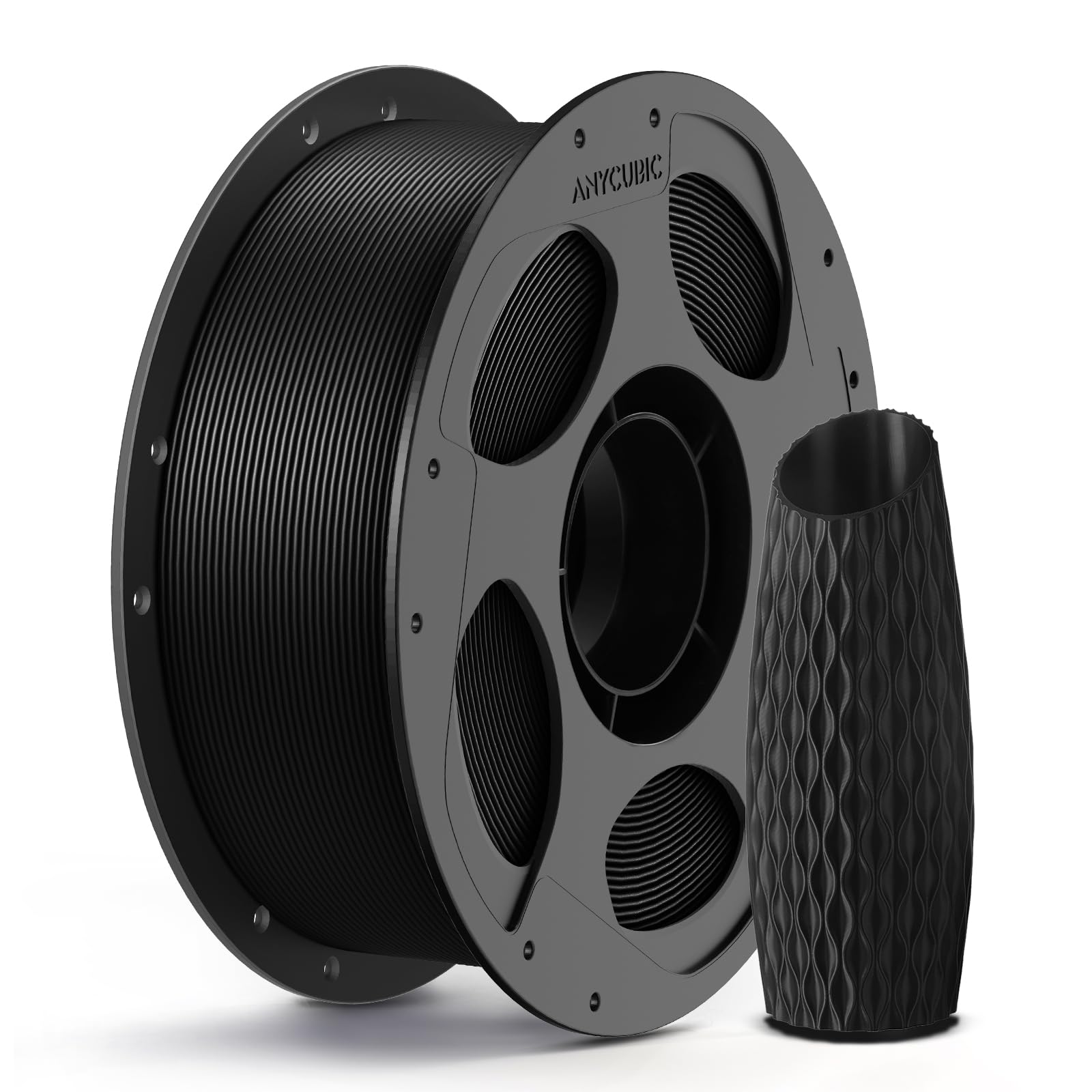 ANYCUBIC 3D Printer PLA Filament 1.75mm, 1kg Spool(2.2 lbs), Dimensional Accuracy +/- 0.05 mm, Fit Most FDM Printer 3D Pen, Black, 1 Pack-image-6