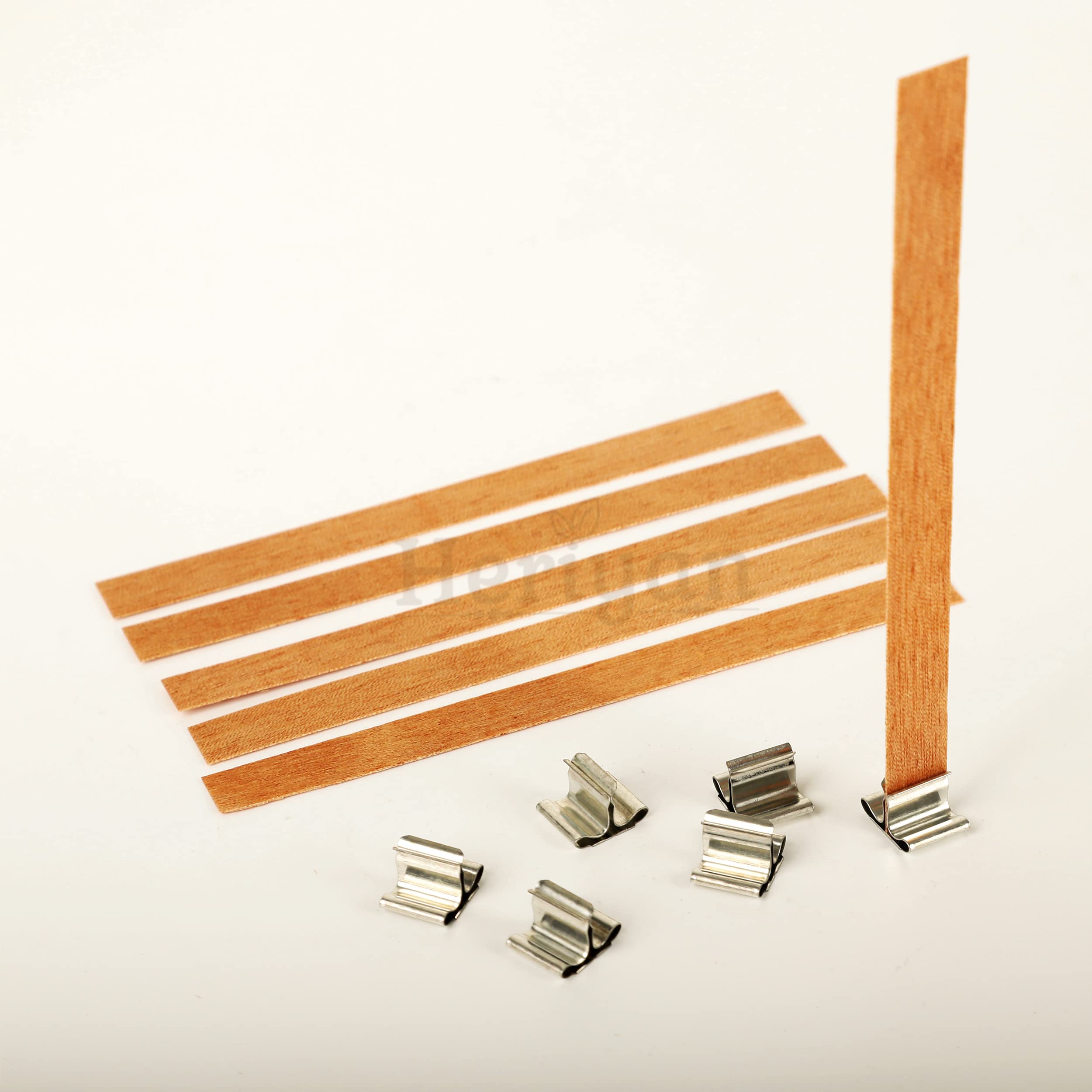 Heriyan Wooden Wick for Candle Making |Wicks with Metal Base | Clean Burn & ling Sound | Great for Soy & Beeswax Candle Making! (Pack of 10)