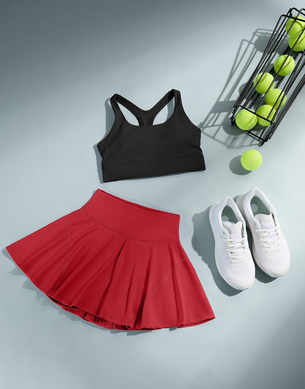 SANTINY Pleated Tennis Skirts for Women with Pockets Women's High Waisted Running Workout Athletic Golf Skorts Skirts