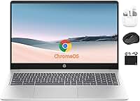 HP Laptop Chromebook HD de 15,6 polegadas para estudantes de negócios, processador Intel N200 quad-core, 8 GB de RAM, armazenamento de 320 GB (eMMC de 64 GB + cartão de 256 GB), webcam, WiFi, bateria