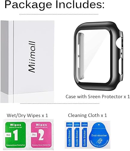 Miniatura 8 de Miimall Funda compatible con Apple Watch Series 8 de 1.614 pulgadas con protector de pantalla antiarañazos, a prueba de golpes, policarbonato duro y