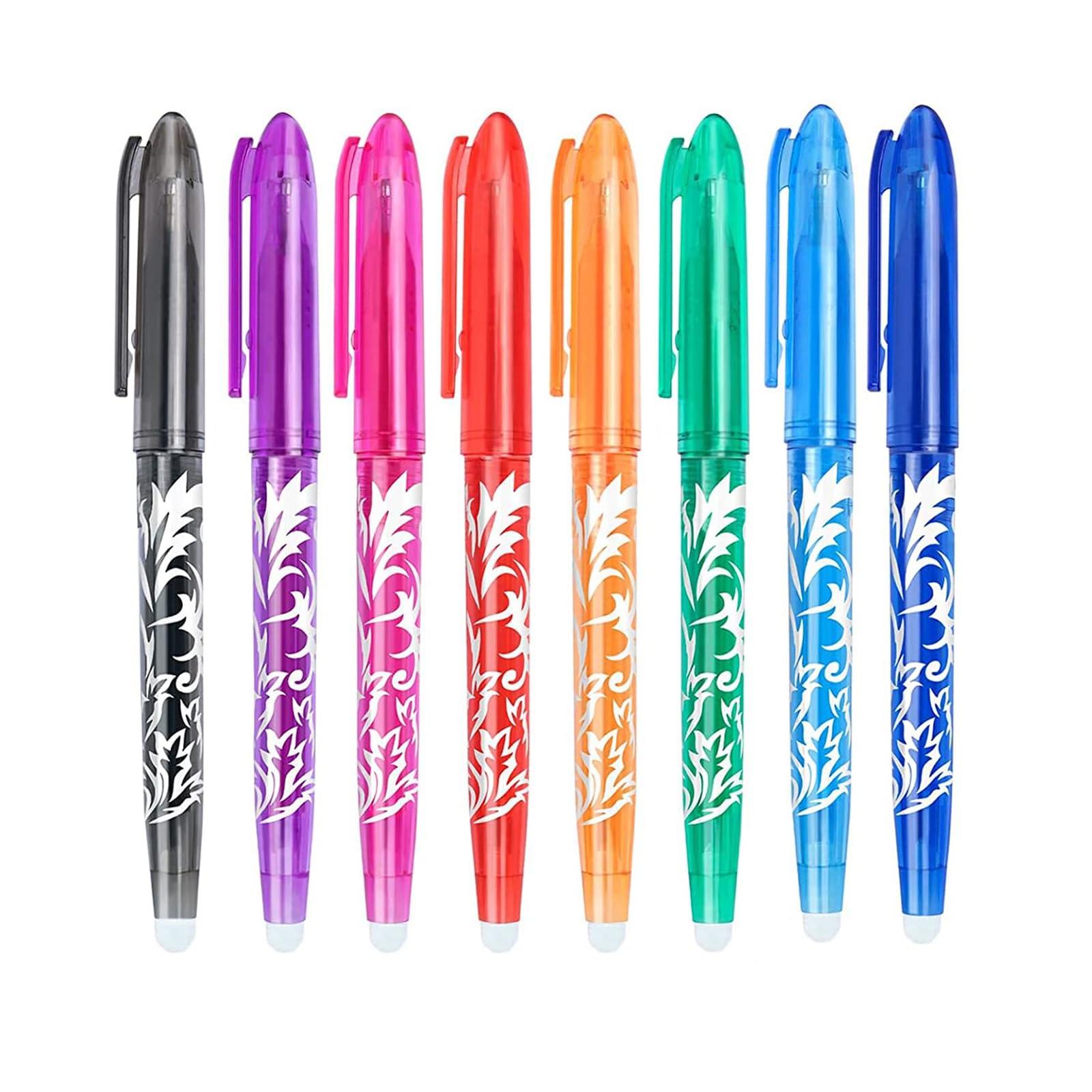 DOETYD Erasable Pens 8 Color Erasable Gel Pens with Eraser 0.5mm Tip Rub Out for School Office Kids Students Adults