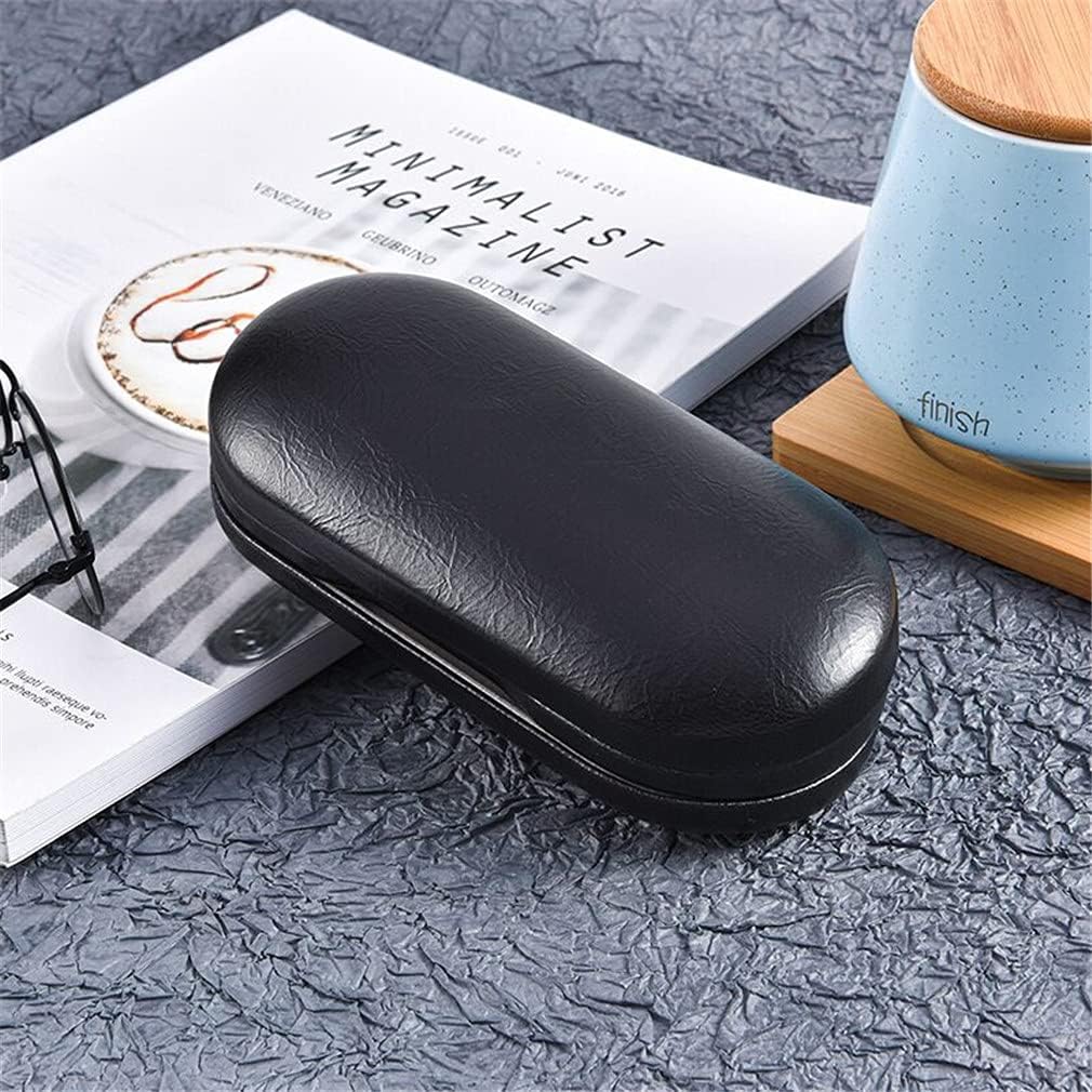 Kanasi Contact Lens Case - [2 in 1] Double Sided Portable Glasses Case - Tweezers and Applicator Included - Perfect for Home Travel, Black, 6.3 x 2.8 x 2.2 inches