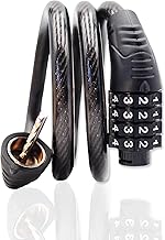 Candado de cable combinado para bicicleta, 4 dígitos, 32 pulgadas de largo, bloqueo de cable reiniciable, accesorios antirrobo para bicicleta de montaña, bicicleta de carretera, bicicleta eléctrica,