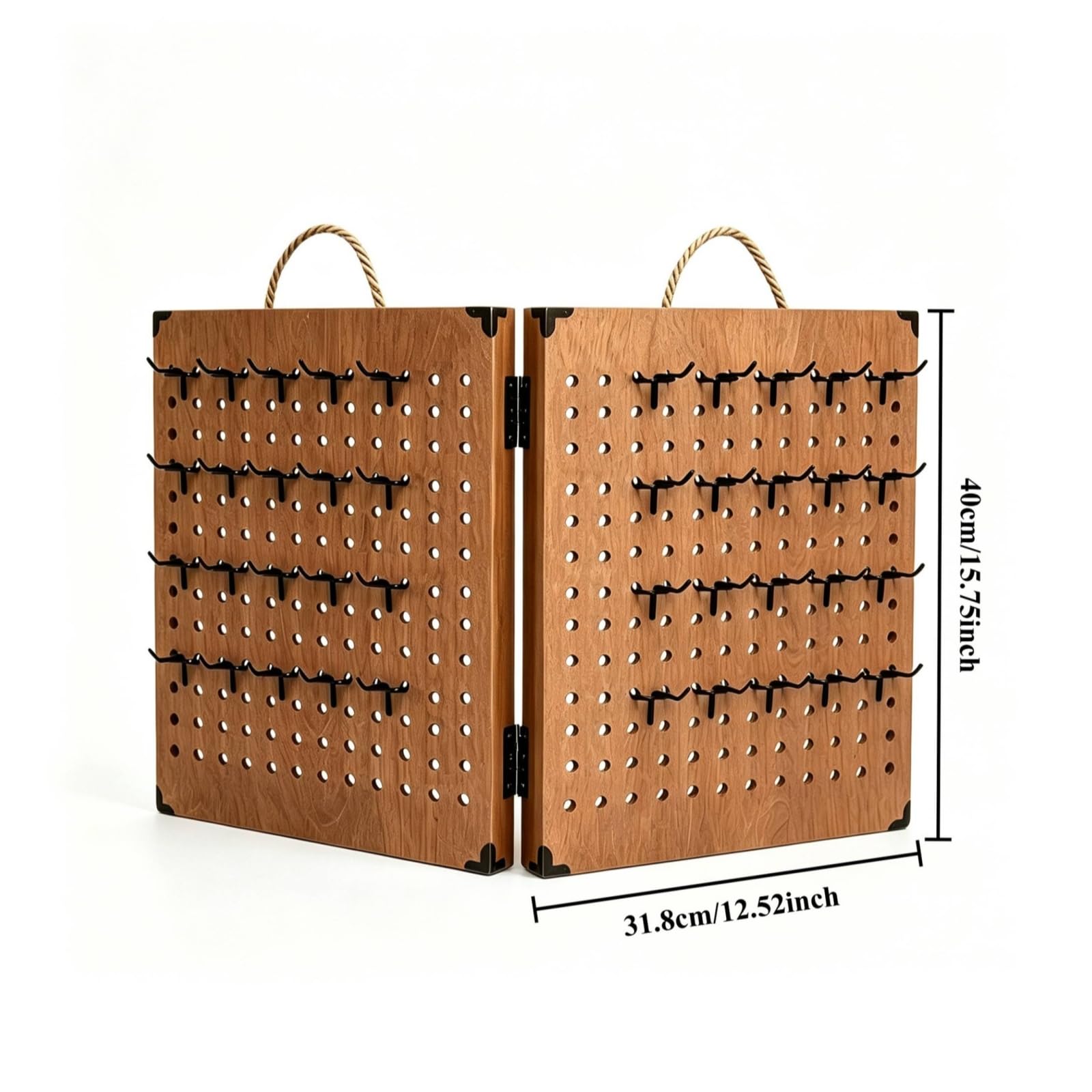 rockible Porta Gioielli Pieghevole con Ganci Portatile Espositore con Pannello Forato Compatto Espositore a Pannello Forato per Mercatini, Casa