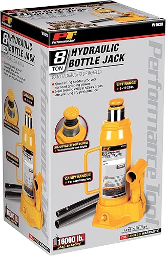 Miniatura 32 de Performance Tool W1633 - Gato hidráulico de 20 toneladas (40,000 libras) Gato hidráulico de botella resistente