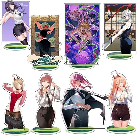 Amazon Co Jp Amam チェンソーマン デンジ マキマ パワー アクリルスタンド アクスタ アクリルフィギュア 台座あり コスプレ 小物 装飾品 コレクション おしゃれ デコレーション 装飾品 誕生日 プレゼント ギフト 1 ホビー