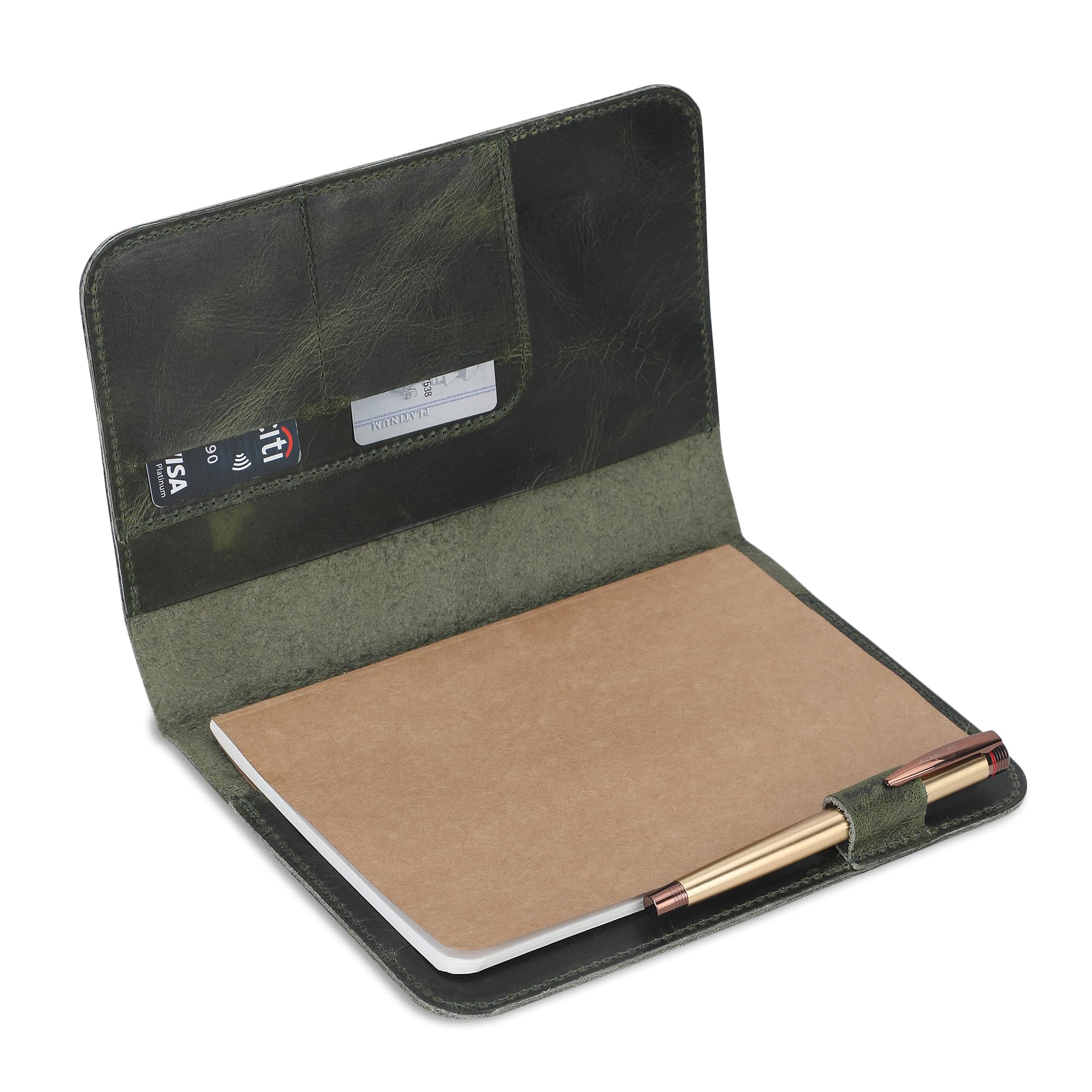 Funda de diario de cuero de 5.75 x 8.25 pulgadas, tamaño A5 mediana recargable, cuaderno de viaje encuadernado en cuero hecho a mano para escritores y viajeros, funda de cuero vintage,
