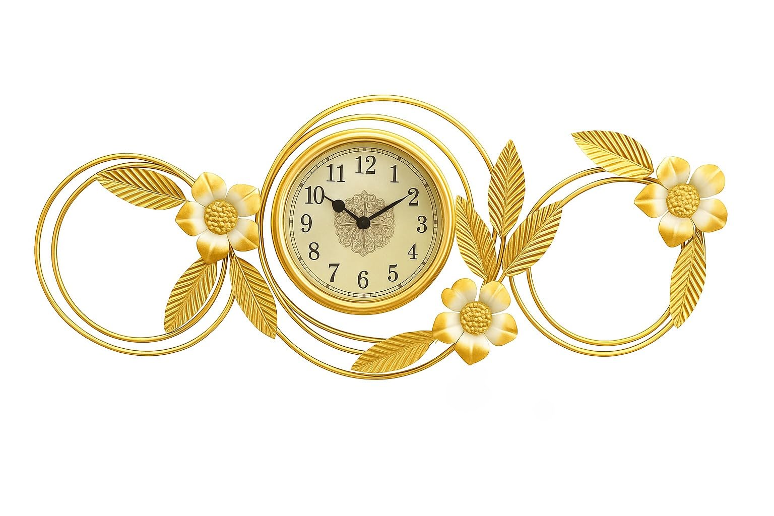 Mokshith Modern Battery Operated Non-Ticking Silent Movement Wall Clock Decorative for Office,Kitchen, Living Room, Bedroom, Bathroom Metal Frame Glass (MO-08)