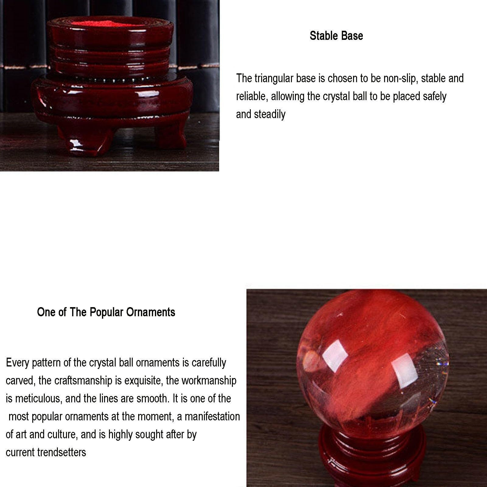 Sfera di cristallo naturale in ghisa, sfera di cristallo rosso, sfera di cristallo per meditazione, divinazione, per sfera decorativa, divinazione o Feng Shui, sfera di indovinazione (5-6 cm)