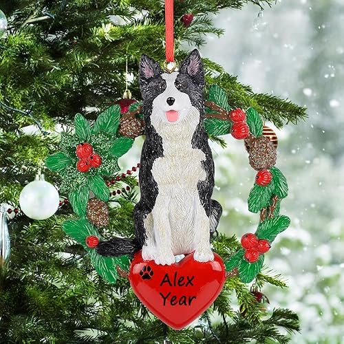Miniatura 2 de Adorno de Navidad personalizado para perro, adorno de árbol de Navidad de Border Collie, adorno de perro para mascotas, adorno personalizado para