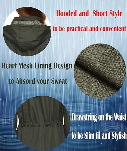 Miniatura 5 de ZHENWEI - Chaqueta impermeable para mujer con forro, impermeable deportivo para exteriores, caminata o viajes