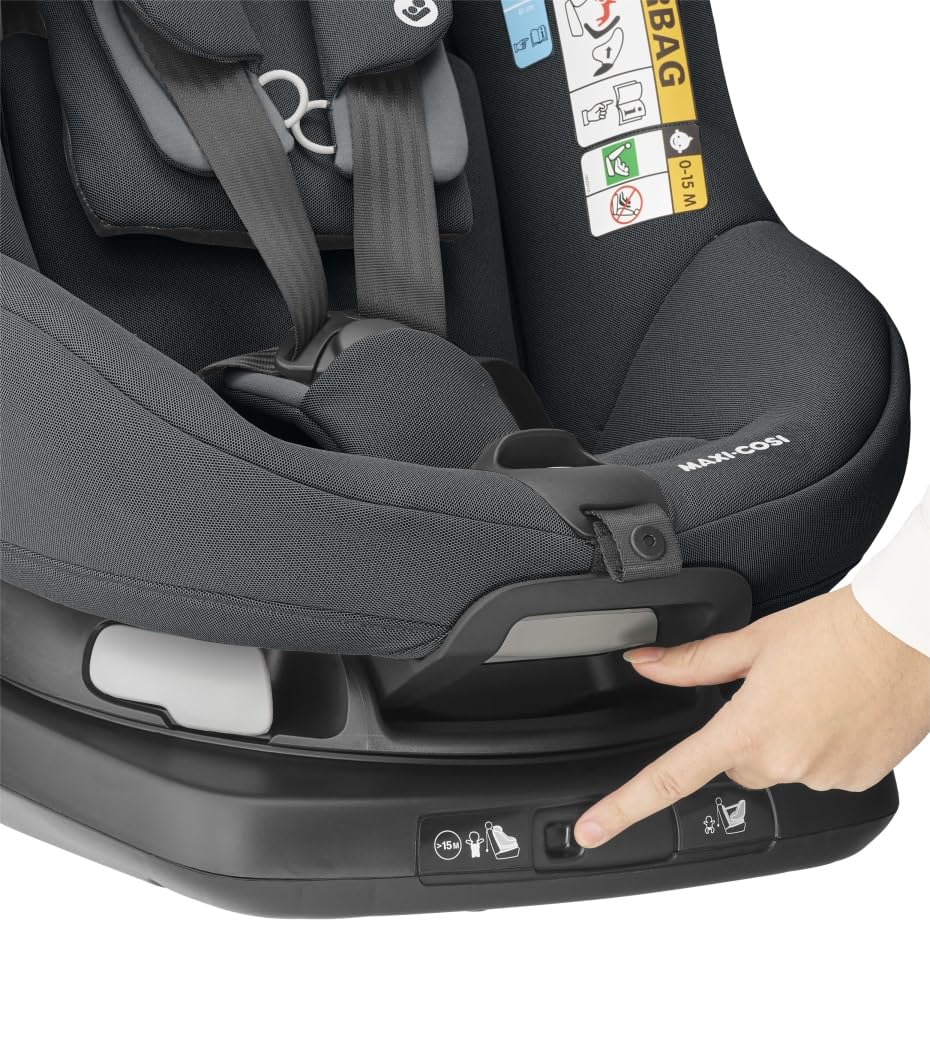 Maxi-Cosi Axissfix, i-Size, Silla de coche giratoria 360° isofix, silla auto reclinable y contramarcha para bebés 4 meses - 4 años, 61-105 cm, Authentic Graphite