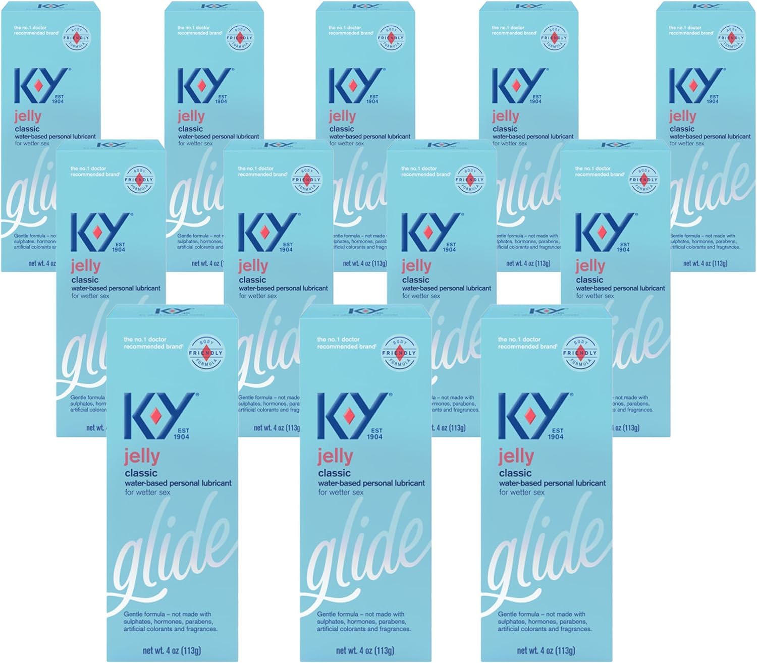 K-YJelly Personal Water Based Lubricant, 4 oz (Pack of 12)